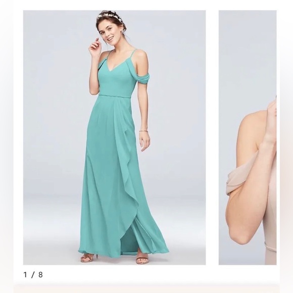 David’s Bridal Spa Chiffon Bridesmaids Dress Size 6 - Picture 2 of 8